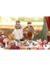 ELEGANT STANDING FOX - 2 ASS GIRL AND BOY 9CM X 7CM X 34CM HT