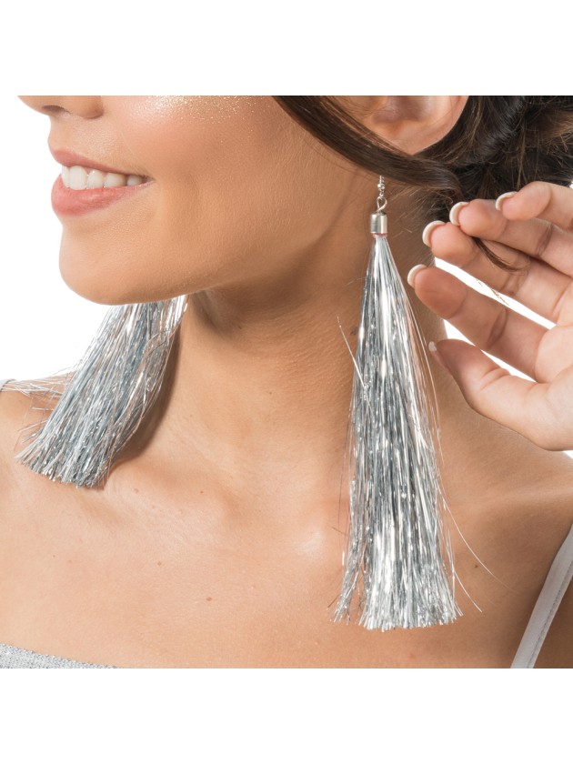 BOUCLES D’OREILLES SCINTILLANTES ARGENT 17CM