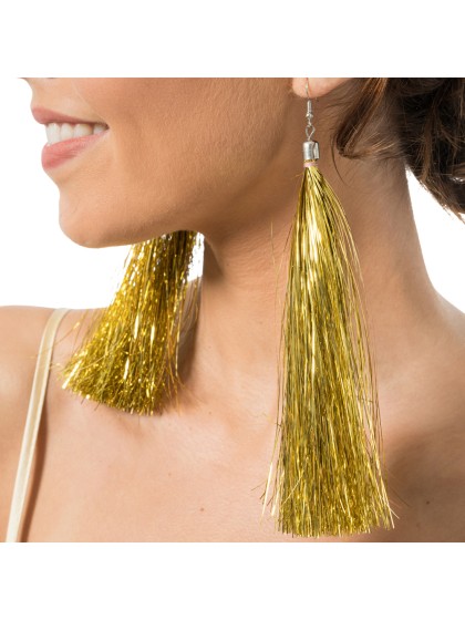 BOUCLES D’OREILLES SCINTILLANTES OR 17CM