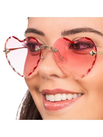 LUNETTES BRANCHES METAL FORME COEUR ROSE 14CM X 14CM X 5.5CM