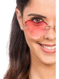 LUNETTES BRANCHES METAL FORME COEUR ROSE 14CM X 14CM X 5.5CM