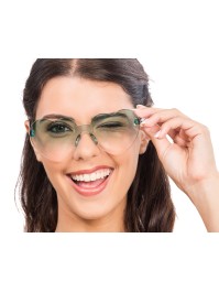 LUNETTES PLASTIQUE FORME COEUR VERRES FUMES VERT 14CM X 14CM X 5.5CM