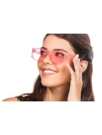 LUNETTES TRANSPARENTES ROSES 14CM X 15CM X 4.5CM