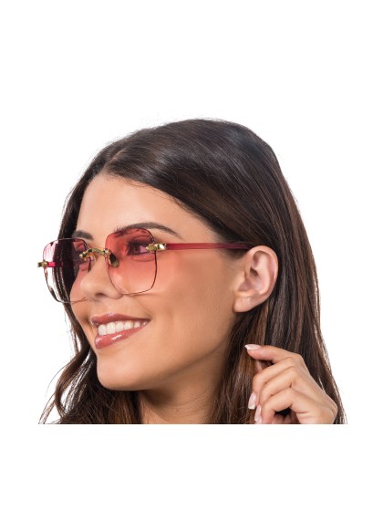 LUNETTES SANS MONTURE VERRES FUMES ROSES 15CM X 14CM X 5.3CM