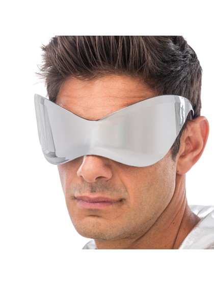 LUNETTES MASQUE SANS MONTURE EFFET MIROIR ARGENT 15CM X 16CM X 7.5CM
