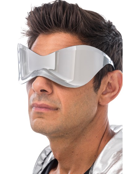 LUNETTES MASQUE SANS MONTURE EFFET MIROIR ARGENT 15CM X 16CM X 7.5CM