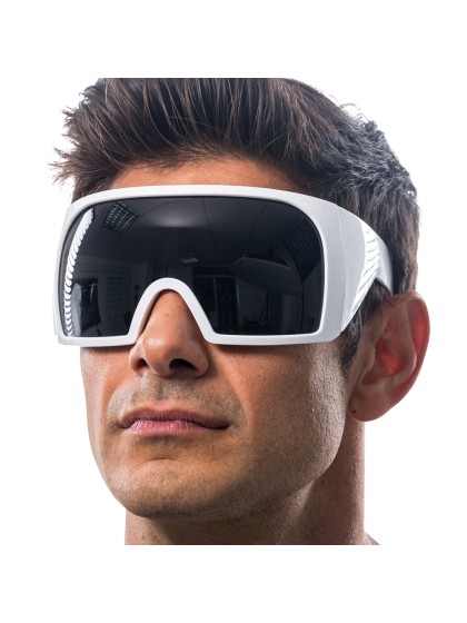 LUNETTES MASQUE AVEC MONTURE BLANCHE 15CM X 16CM X 8.2CM