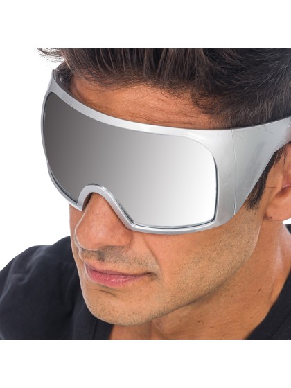 LUNETTES MASQUE AVEC MONTURE ARGENTEE EFFET MIROIR 15CM X 16CM X 8.2CM