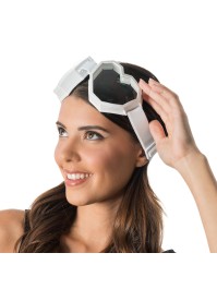 LUNETTES MASQUE MONTURE BLANCHE FORME COEUR 20CM X 7.5CM