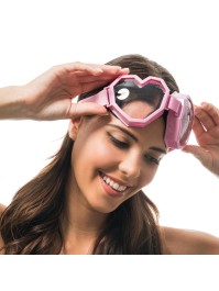 PINK HEART SHAPED FRAME MASK 20CM X 7.5CM