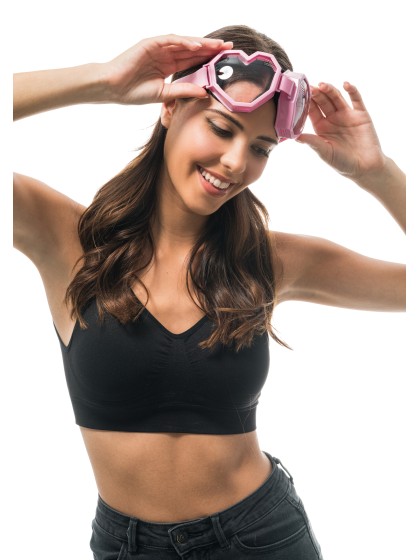 LUNETTES MASQUE MONTURE ROSE FORME COEUR 20CM X 7.5CM