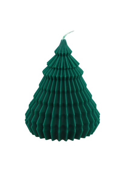 KERZE TANNE ORIGAMI GRÜN WALD DIA 11.4CM X 14.5CM