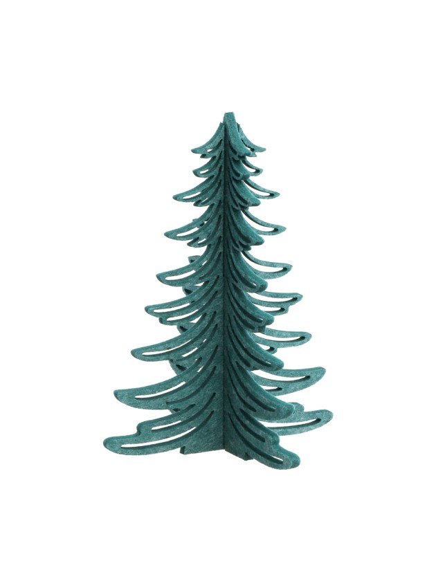 SAPIN FEUTRINE 3D AJOURE VERT 23CM X 23CM X 30CM