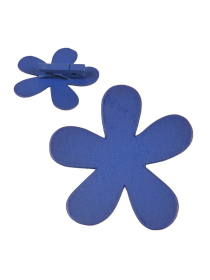 BOX 12 BLUMEN AUF KLAMMER BLAU  6CM
