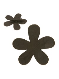 BOX 12 BLACK FLOWERS W/ CLIPS 6CM 