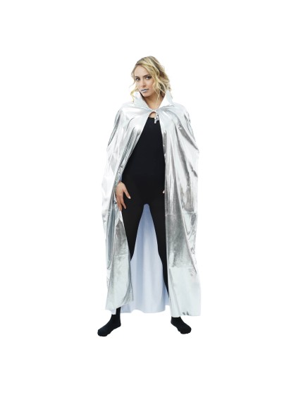 CAPE ARGENT AVEC COL 135 CM