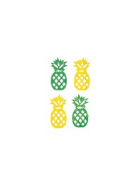 SET 18 ANANAS HOLZ JAUNE/VERT ZUM VERSTRAUEN 3.5CM X 1.7CM X 0.2CM
