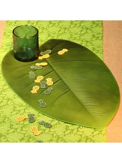 SET 18 ANANAS HOLZ JAUNE/VERT ZUM VERSTRAUEN 3.5CM X 1.7CM X 0.2CM
