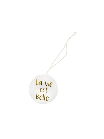 SET 8 ETIKETTEN PAPIER LA VIE EST BELLE AUFHÄNGEN DIA 5CM