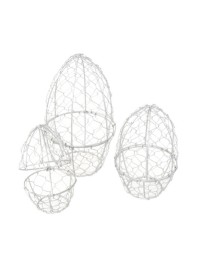 SET 3 EIER METALL ANTHRACITE DIA 12CM X 21CM/DIA 10CM X 16CM / DIA 8CM X 11CM