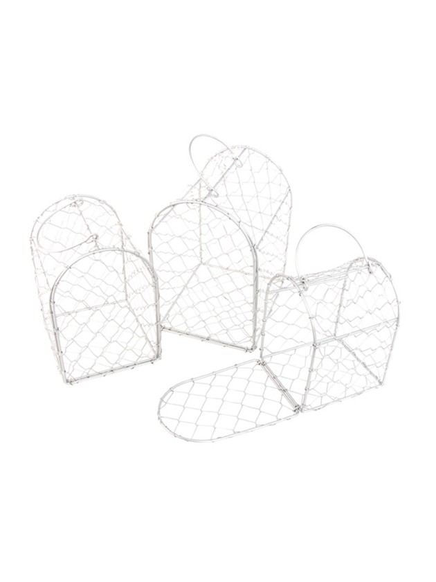 SET 3 KÄFIGE METALL ANTHRACITE 16CM X 13CM X 20CM/13.5CM X 11.5CM X 17CM/11.5CM X 10CM X 14CM