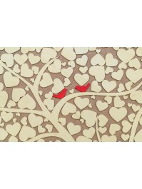 HOLZRAHMEN BAUM HERZEN 64CM X 82CM