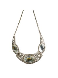 HALSKETTE REINE-OR ANTIQUE,PIERRES WEISS 