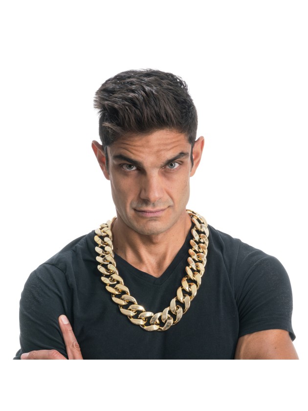 HALSKETTE RAPPER KETTE BREIT 70 CM – MESH 3,3 CM