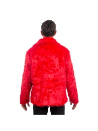 MANTEL KUNSTFELL ROT M