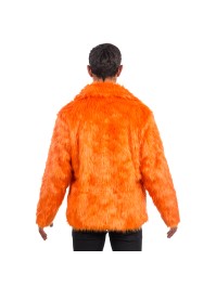 ORANGE FAKE FUR JACKET M