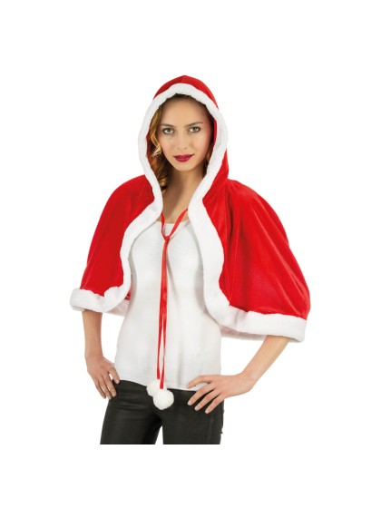 MISS SANTA HOODED CAPE ONE SIZE