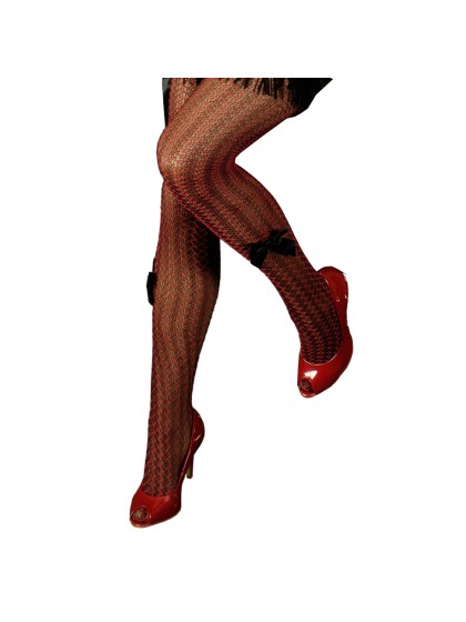 COLLANT RESILLE ROUGE NOIR TU