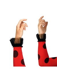 MANCHETTES ROUGE ET POIS NOIRS 