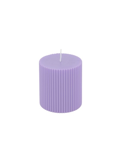 BOUGIE PILIER CANNELEE LILAS DIA 7CM X 7.5CM