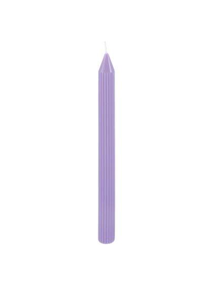 SET 2 LILAC FLUTED DINNER CANDLES DIA 2.2CM X 25CM