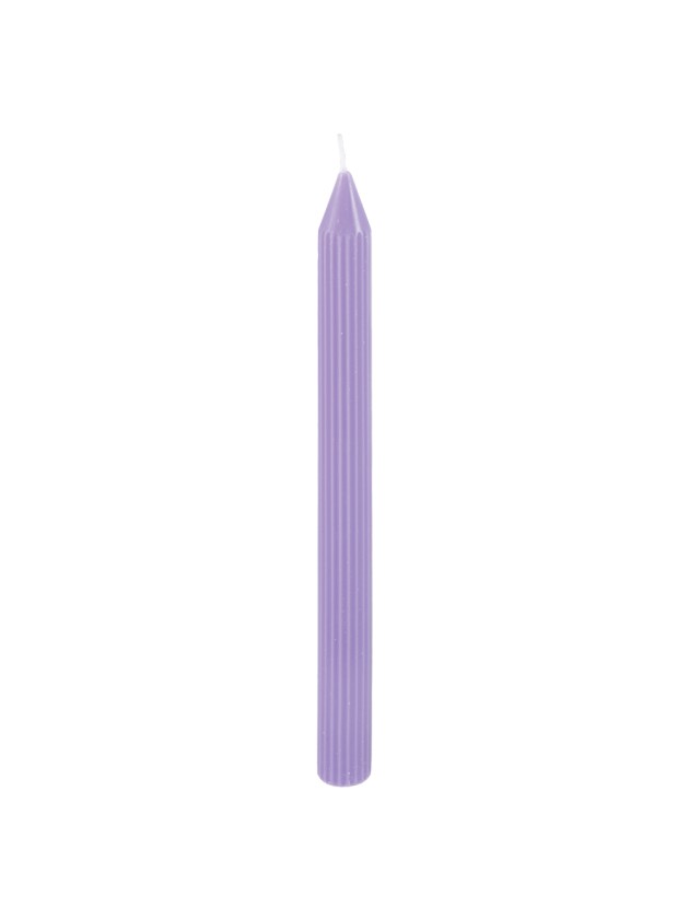 SET 2 LILAC FLUTED DINNER CANDLES DIA 2.2CM X 25CM