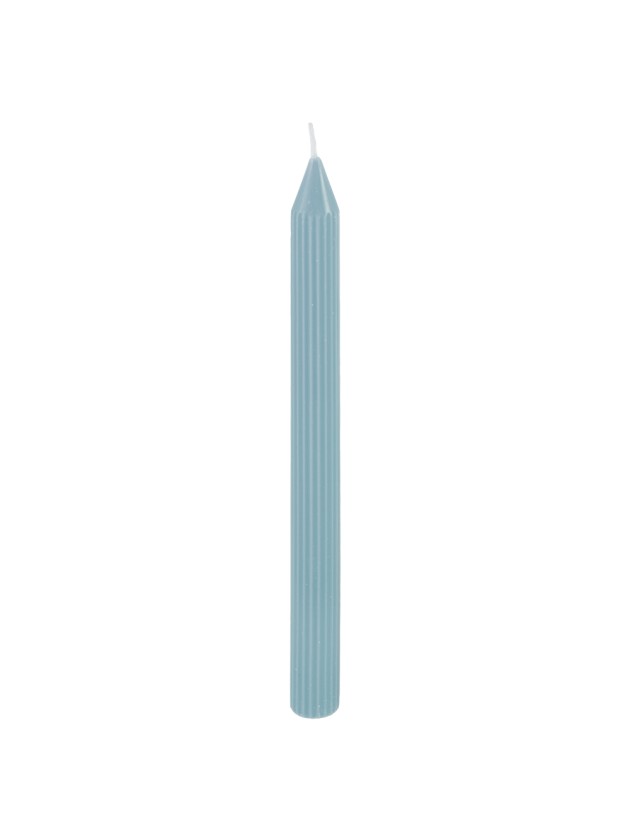 SET 2 BOUGIES FLAMBEAU CANNELE BLEU PASTEL DIA 2.2CM X 25CM