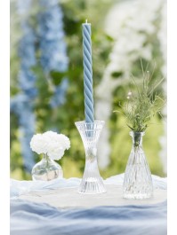 SET 2 BOUGIES FLAMBEAU TORSADE BLEU ACIER DIA 2.2CM X 26CM