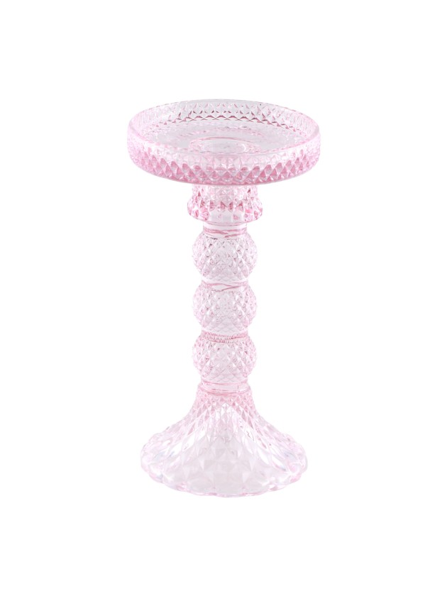 KERZENHALTER GLAS ROSA WATER MACARENA GM DIA 8.8CM X 16.7CM
