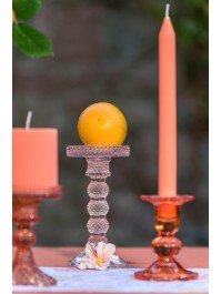KERZENHALTER GLAS ROSA WATER MACARENA GM DIA 8.8CM X 16.7CM