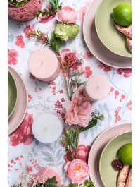 GUIRLANDE FLEURS ROSE/VERT 120CM