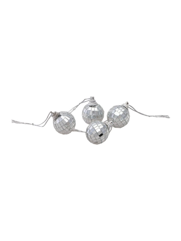 BOITE DE 12 MINI BOULES A FACETTES ARGENT DIA 3CM X 3CM