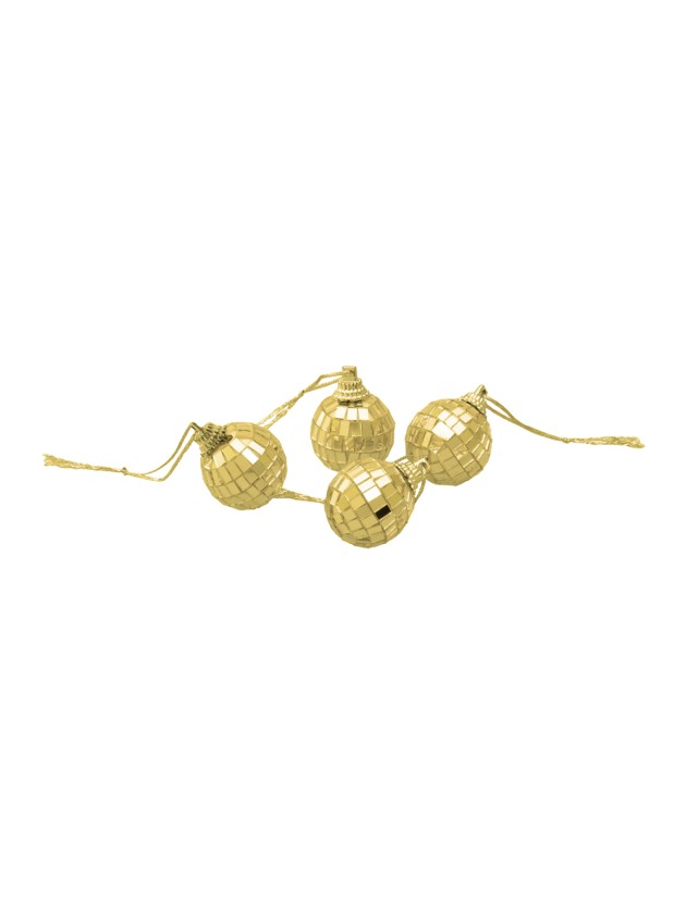 BOITE DE 12 MINI BOULES A FACETTES OR DIA 3CM X 3CM