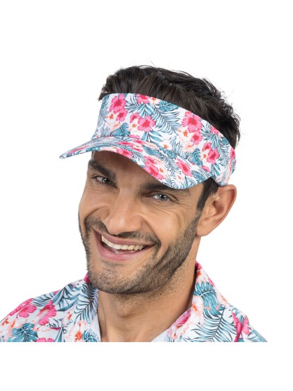 HIBISCUS HAWAIIAN VISOR CAP ONE SIZE