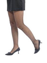 STRUMPFHOSE NETZ SCHWARZ MIT STRASS Einheitsgröße