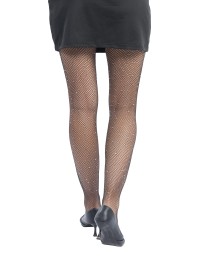 STRUMPFHOSE NETZ SCHWARZ MIT STRASS Einheitsgröße