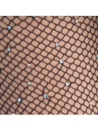 STRUMPFHOSE NETZ SCHWARZ MIT STRASS Einheitsgröße