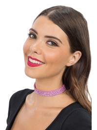HALSKETTE RAS AUS HALS STRASS ROSA 40CM X 1.7CM