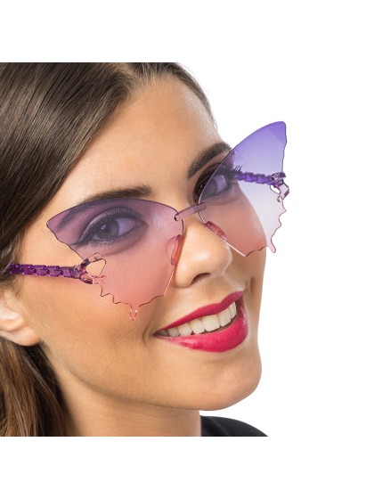 BRILLE KUNSTSTOFF SCHMETTERLEINENG GETONTE GLASER VIOLETT 15CM X 15CM X 6.5CM