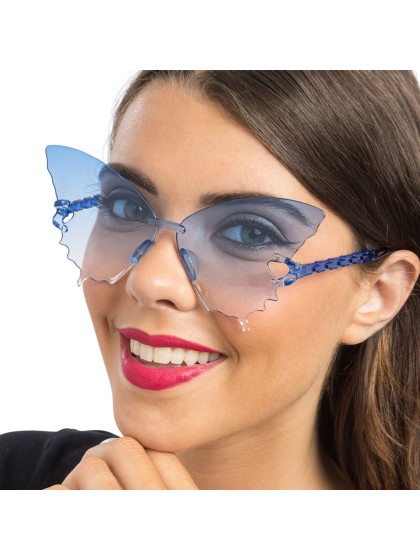 BRILLE KUNSTSTOFF SCHMETTERLEINENG GETONTE GLASER BLAU 15CM X 15CM X 6.5CM
